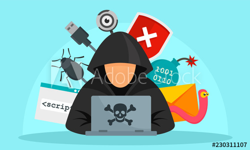 500x300 Hacker Activity Concept Background Flat Illustration Of Hacker