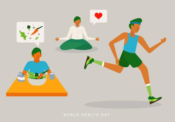 700x490 Healthy Life Daily Activity Vector Illustration