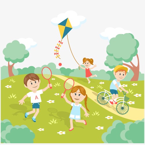 500x500 Kids Outdoor Activity Vector Illustration Bcma