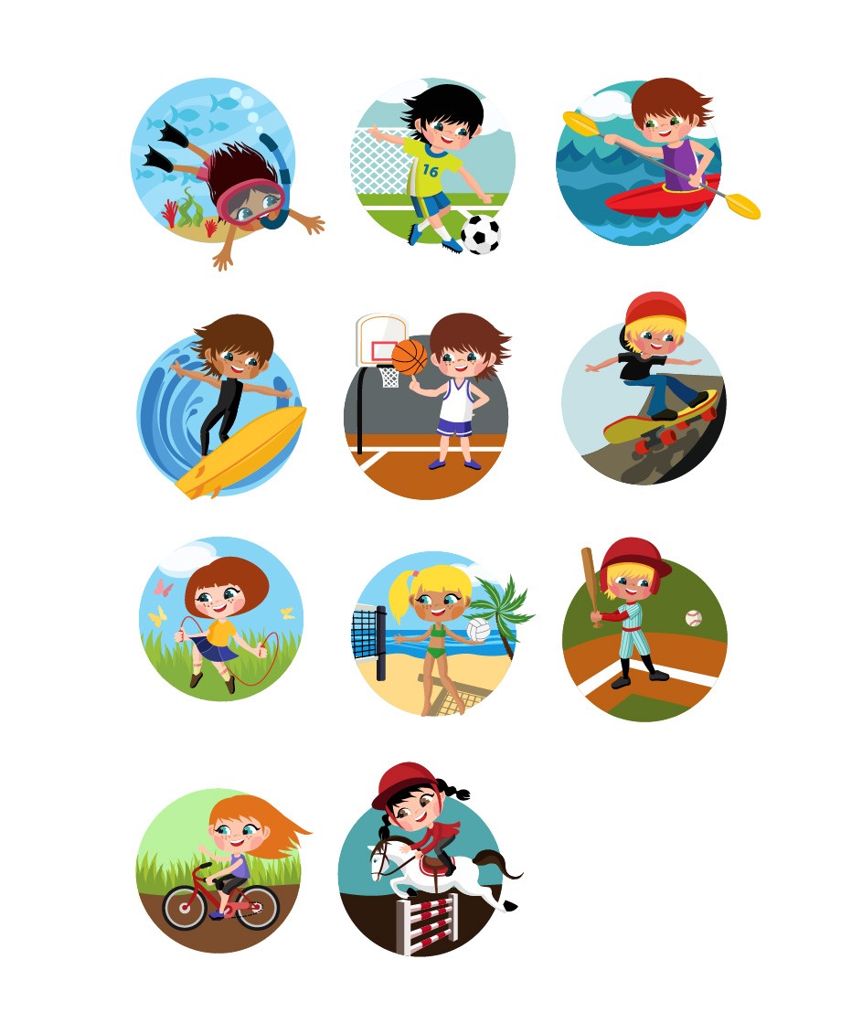920x1131 Outdoor Kids Activities Vector Art Pack
