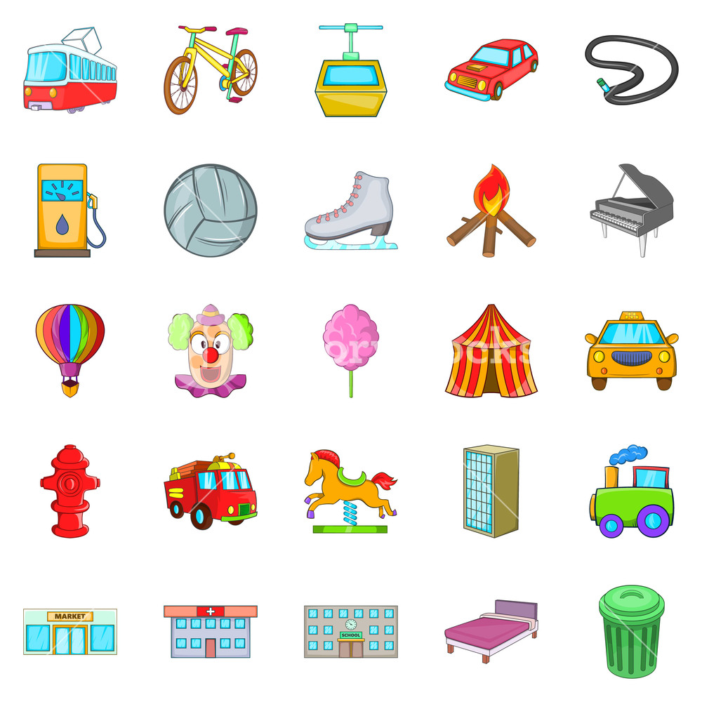 1000x1000 Park Activity Icons Set Cartoon Set Of Park Activity Vector