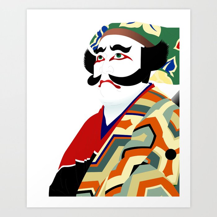700x700 Kabuki Actor Vector Art Print