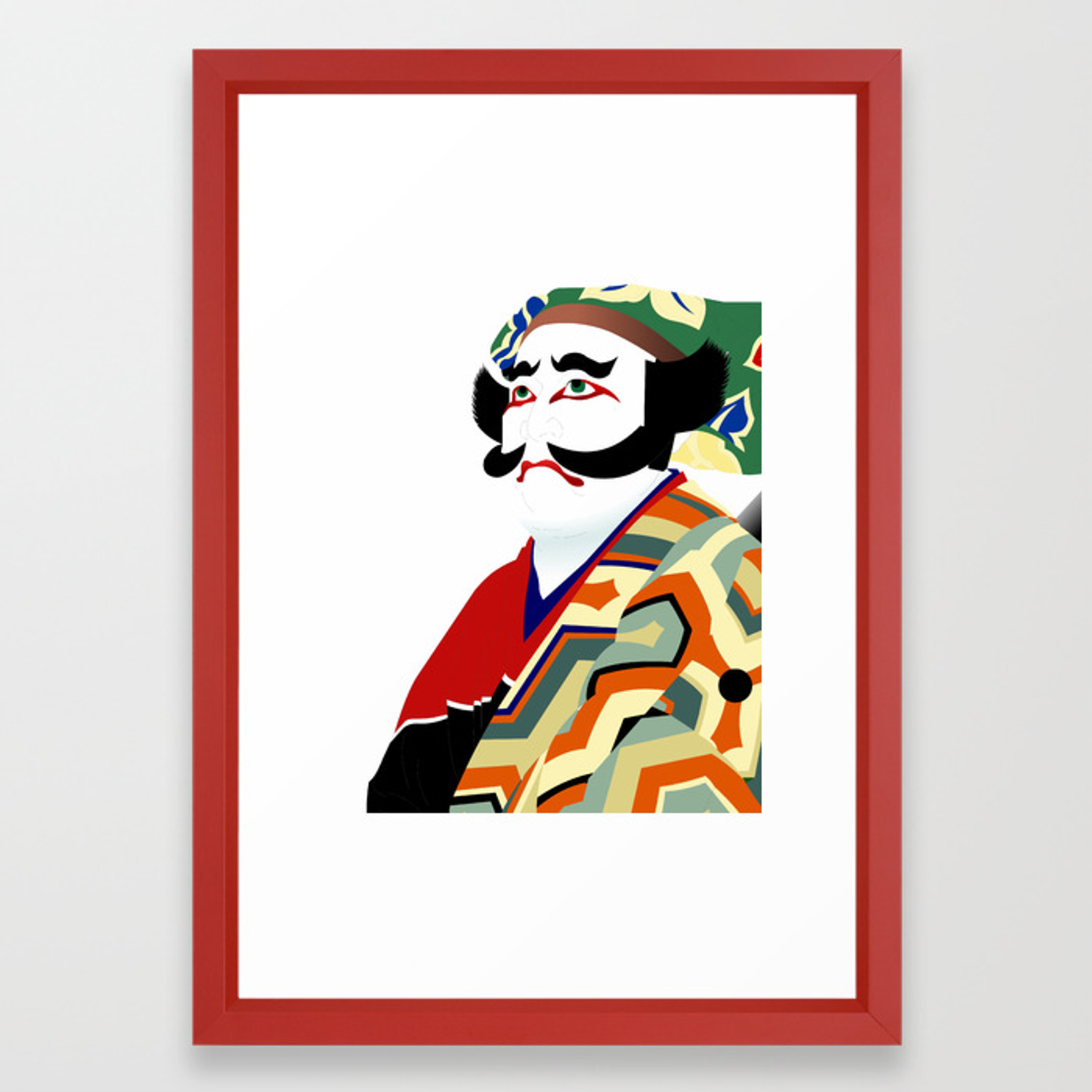 1500x1500 Kabuki Actor Vector Framed Art Print