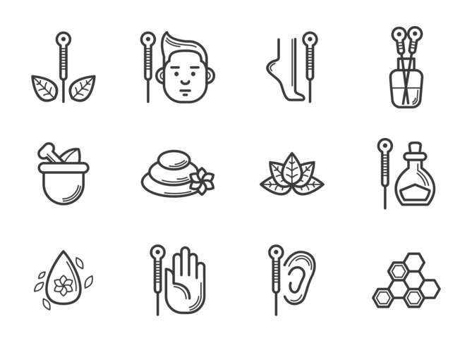 Acupuncture Icons Vector 669x490 Acupuncture Icons Vector
