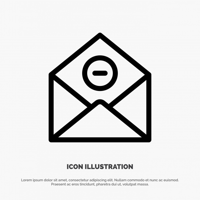 640x640 Communication Delete Delete Mail Email Line Icon Vector, Address