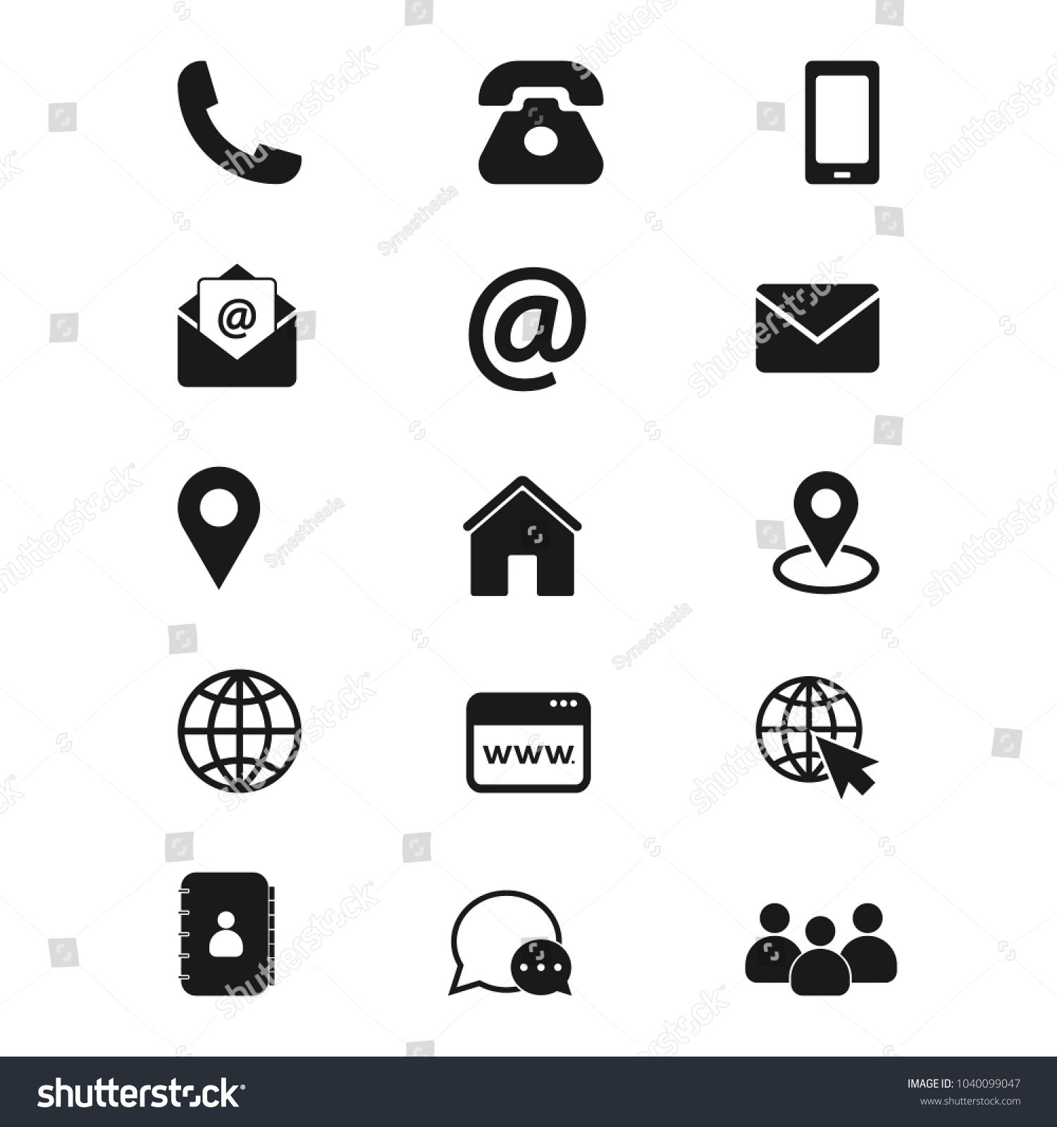 1500x1600 Contact Us Icons Simple Vector Icons Set On White Background