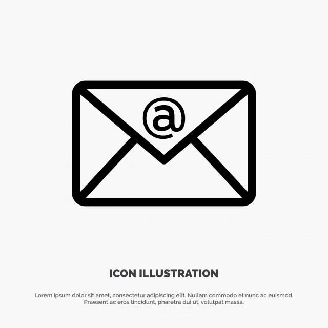 640x640 Email Inbox Mail Line Icon Vector, Address, Background, Business