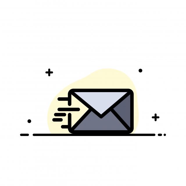 640x640 Email Mail Message Business Flat Line Filled Icon Vector Bann
