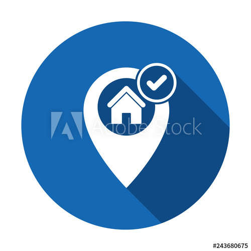 500x500 Correct House Location Icon Address Icon With Check Sign Address