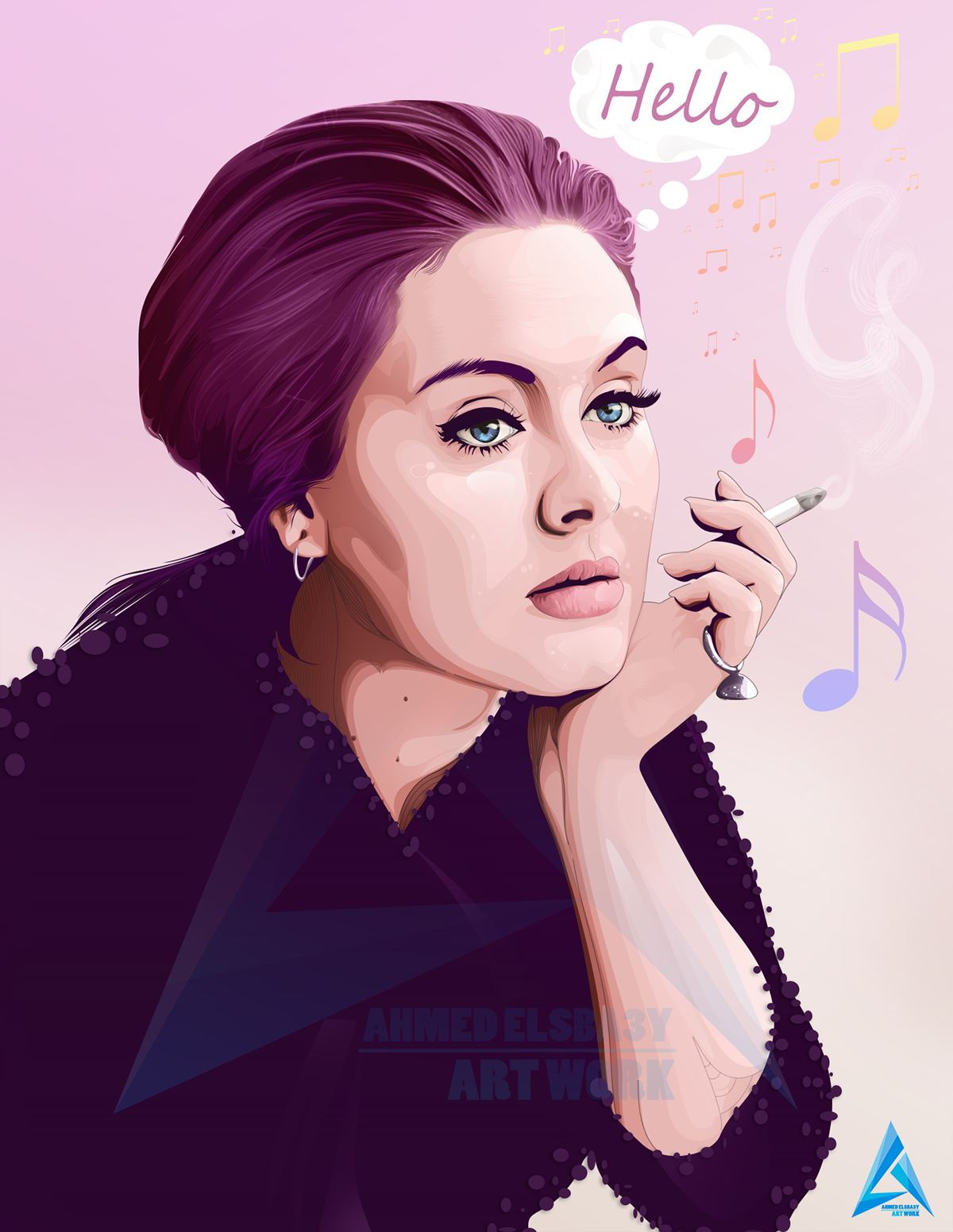 1200x1552 Adele Vector Art On Behance