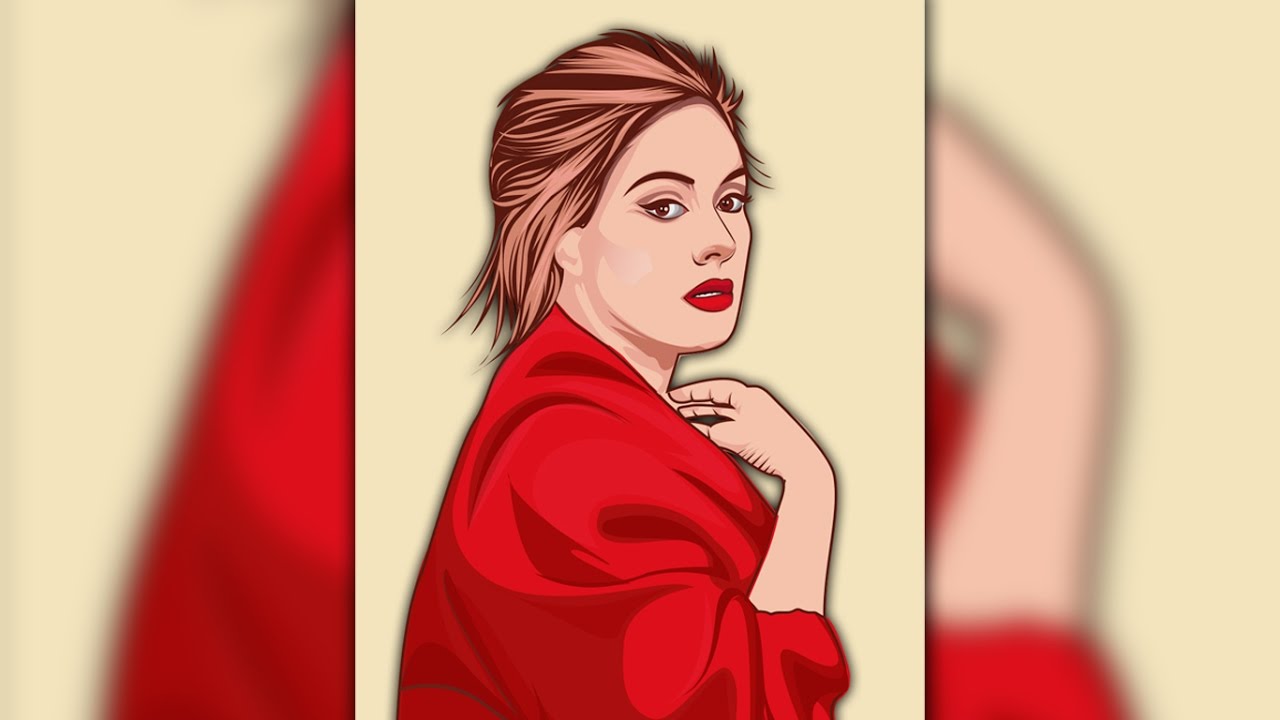 1280x720 Create A Vector Portrait Adele In Illustrator Vector Illustrator
