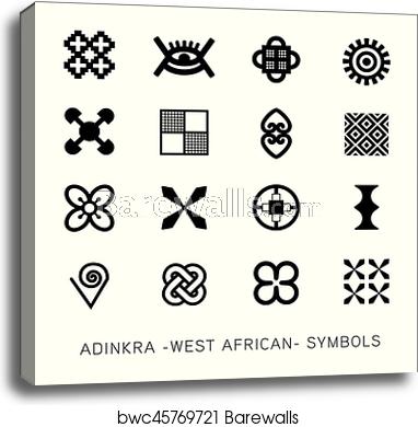 382x390 Set Of Akan And Adinkra West African Symbols Vector, Canvas