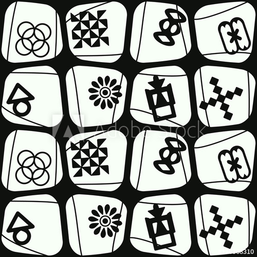 500x500 Seamless Pattern With Adinkra Symbols For Your Design