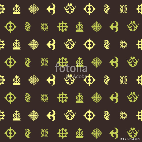 500x500 Seamless Pattern With Adinkra Symbols For Your Design Stock Image