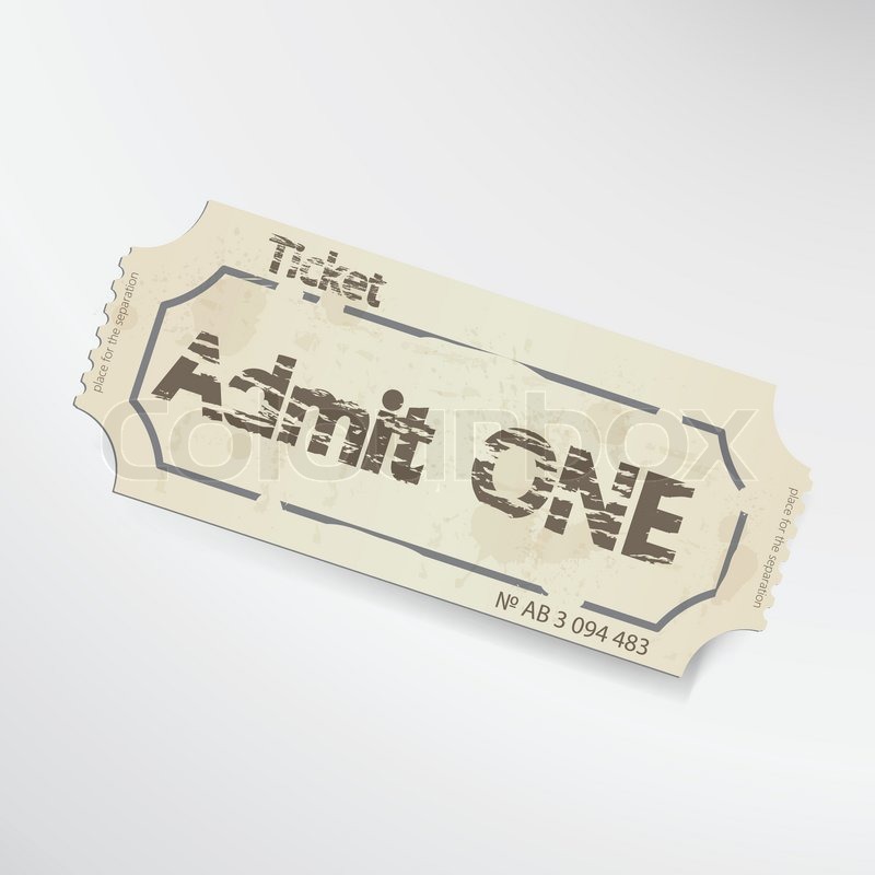 800x800 Admit One Ticket, Vector Illustration Stock Vector Colourbox