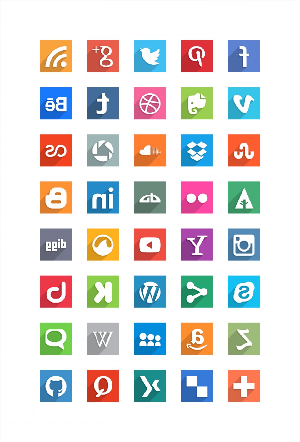 960x1411 Free Flat Social Media Icons Sets Handandbeak