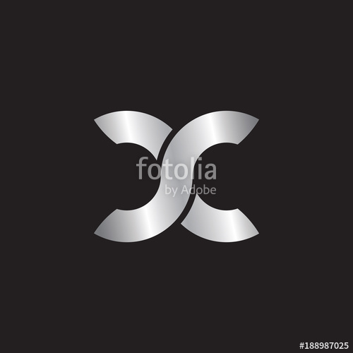 500x500 Initial Letter Cc Logo Design, Silver Color Stock Image