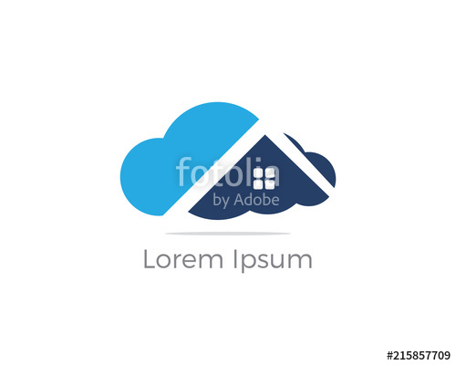 500x400 Cloud Home Vector Logo, Creative Studio, Software House