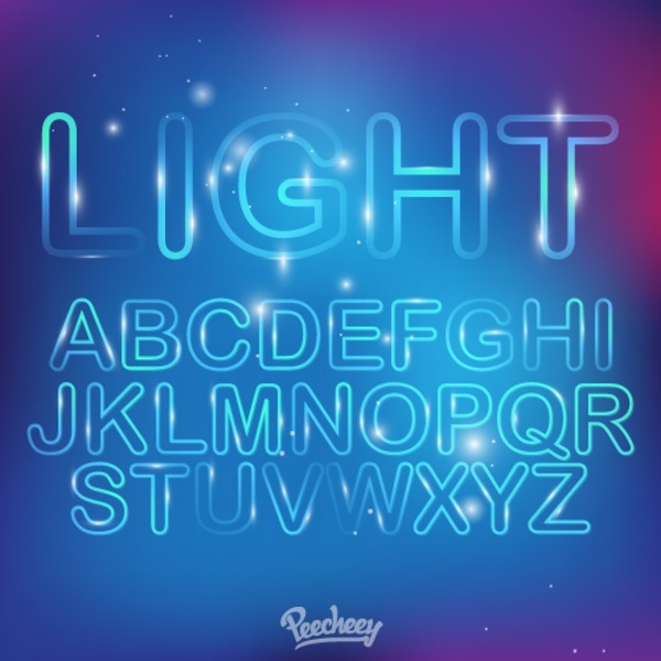600x600 Neon Light Font Free Vector In Adobe Illustrator