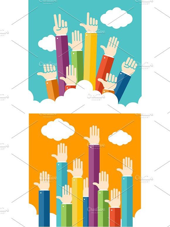580x772 Raised Hands Up Vector Community Design In Vector Format