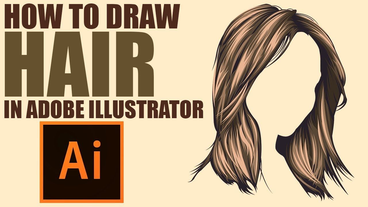 1280x720 Draw Vector Hair Adobe Illustrator Tutorial Draw Vector Hair