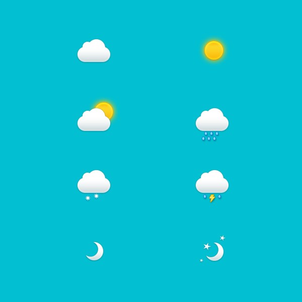 Create A Set Of Weather Icons In Adobe Photoshop 600x600 Create A Set Of Weather Icons In Adobe Photoshop