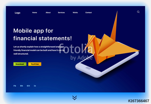 500x346 Website Providing The Service Of Mobile Application Concept