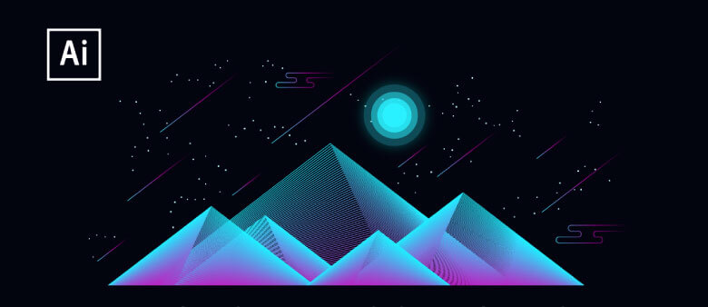 780x338 Fantasy Mountains Vector Illustration Adobe Illustrator Tutorial