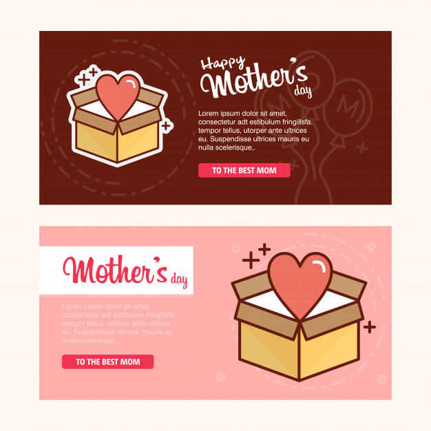 626x626 Mother's Day Card With Women's Logo And Pink Theme Vector Vector