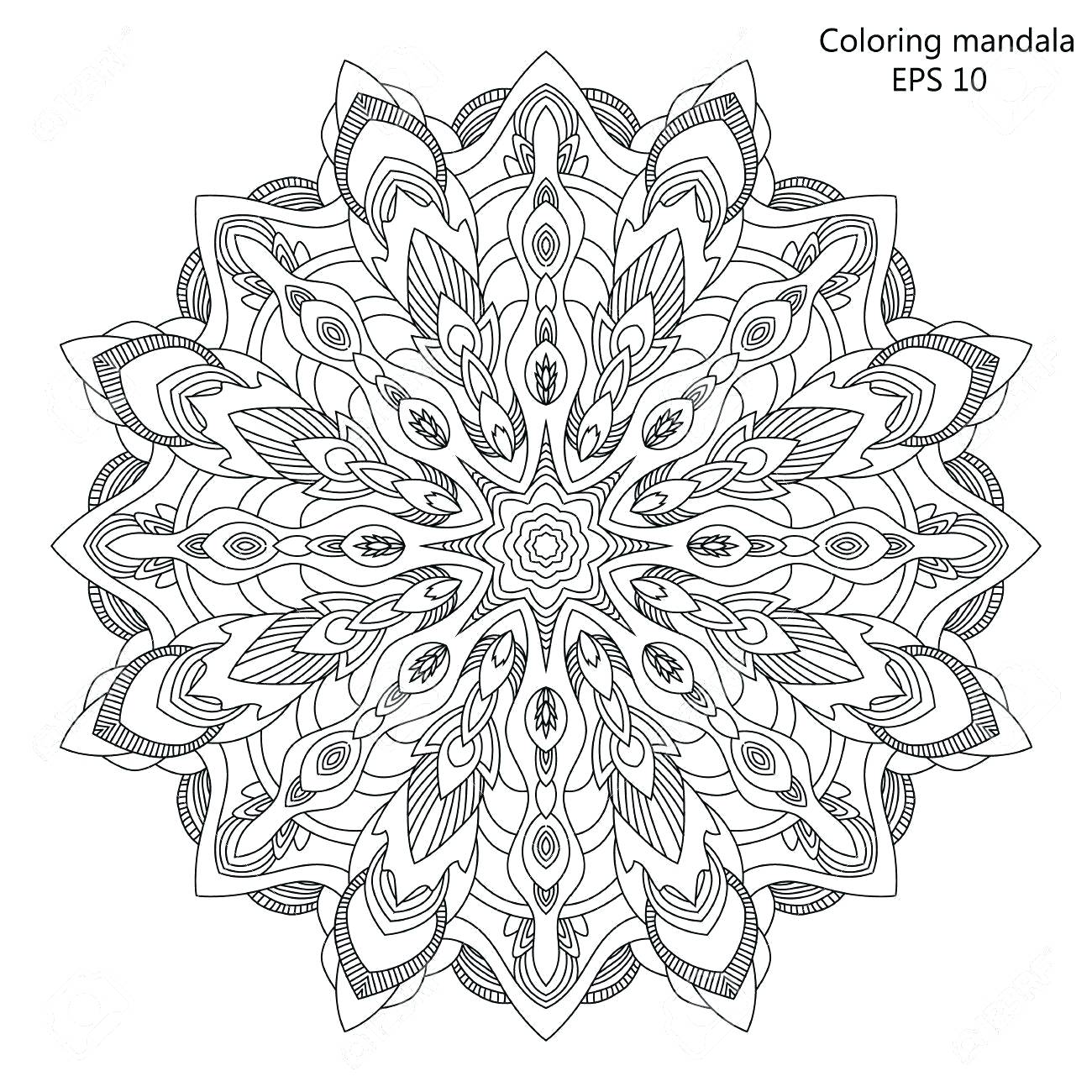 1300x1300 Adult Coloring Mandala