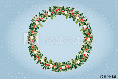 Advent Wreath Of Mistletoe And Holly Above Blue Shimmering 500x334 Advent Wreath Of Mistletoe And Holly Above Blue Shimmering