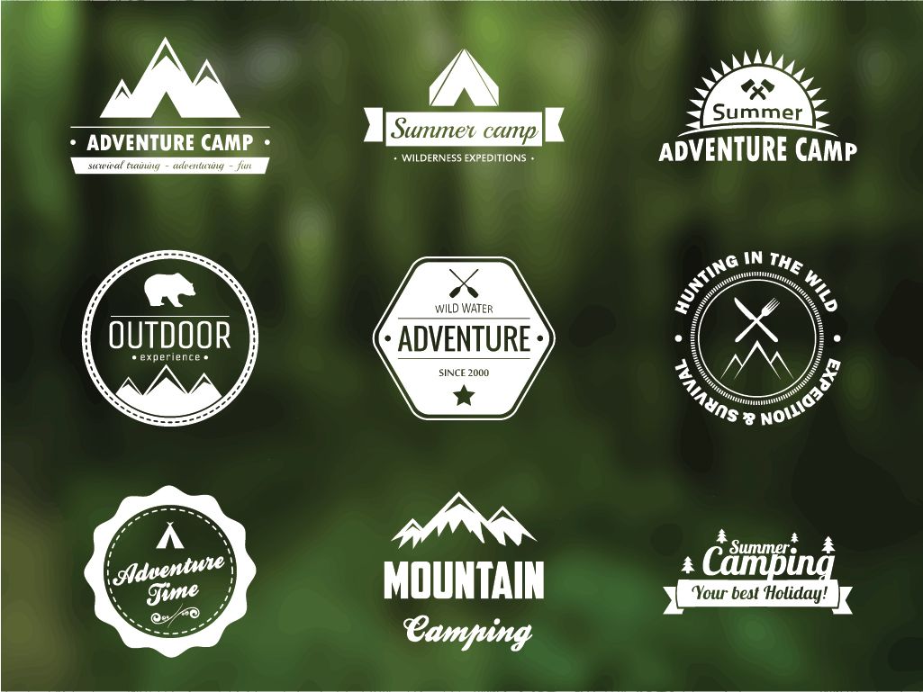 1025x769 Free Vector Adventure Badges Design Inspiration Outdoor Logos