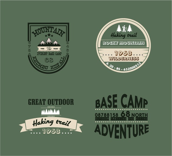 Mountain Adventures Logos Collection In Vintage Design Free Vector 600x546 Mountain Adventures Logos Collection In Vintage Design Free Vector