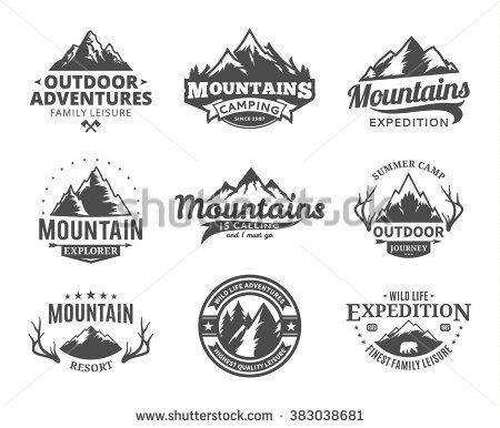 450x386 Set Of Vector Mountain And Outdoor Adventures Logo Tourism