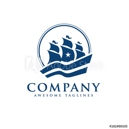 500x500 Elegant Sailing Boat Logo Vector, Creative Simple Classic Sailing