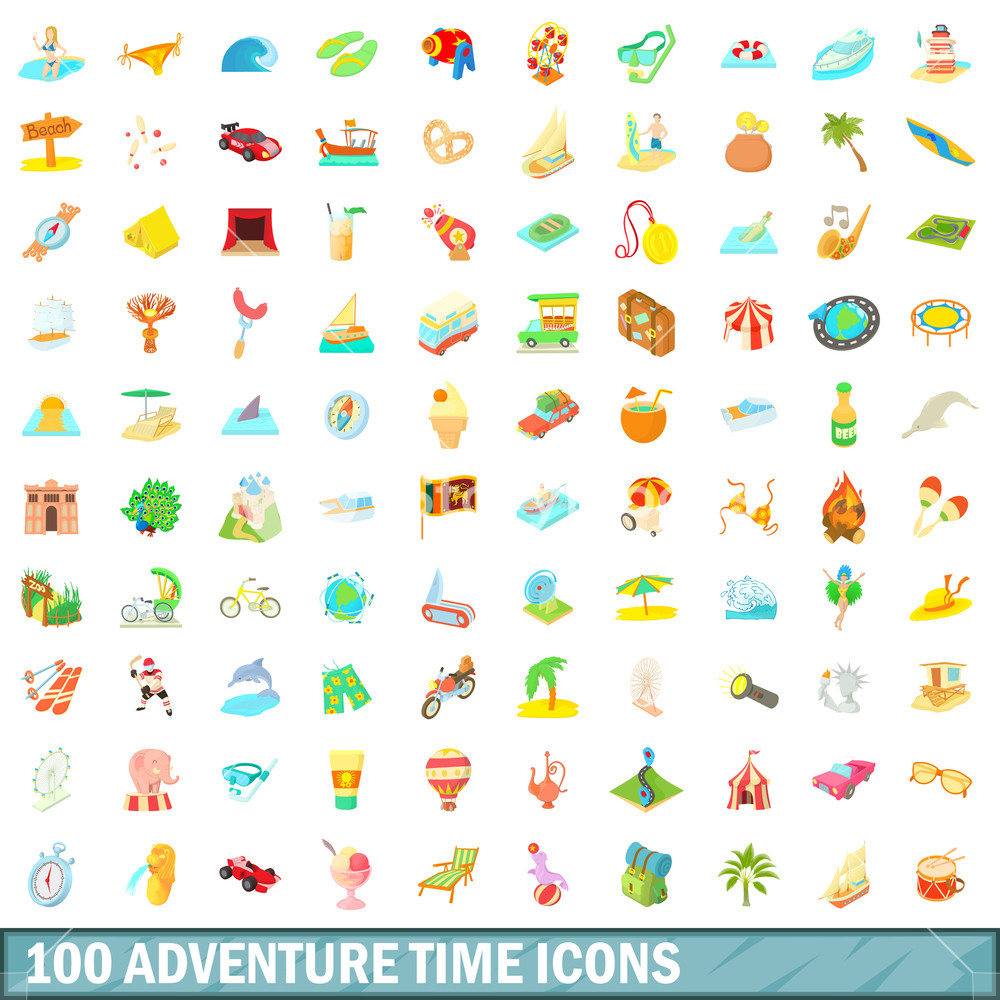 1000x1000 Adventure Time Icons Set In Cartoon Style For Any Design