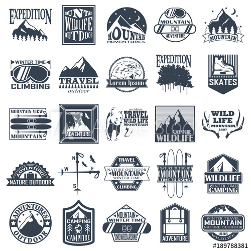 500x500 Mountain Illustration, Outdoor Adventure Vector Graphics For T