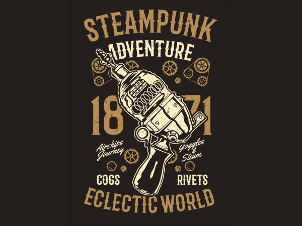 600x450 Steampunk Adventure Vector T Shirt Design