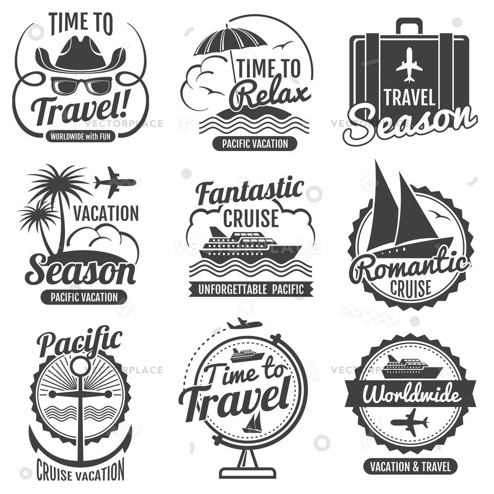 1000x1000 Travel Adventure Vintage Labels Emblems Logo Vector Illustration
