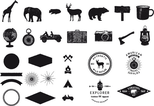 535x368 Travel Adventure Elements Free Vector Download
