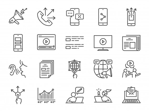 626x469 Advertising Line Icon Set Vector Premium Download