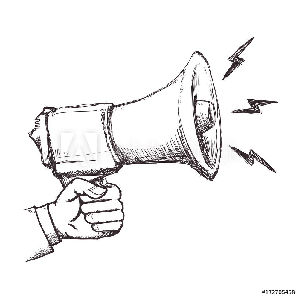 1000x1000 Photo Art Print Bullhorn Advertising Symbol Icon Vector