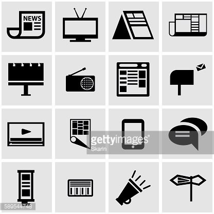 416x416 Vector Black Advertisement Icon Set Premium Clipart