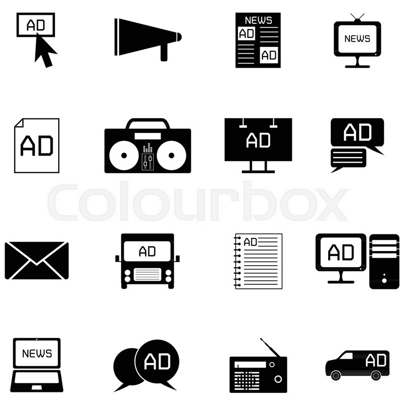 800x800 Advertisement Icon Set Stock Vector Colourbox