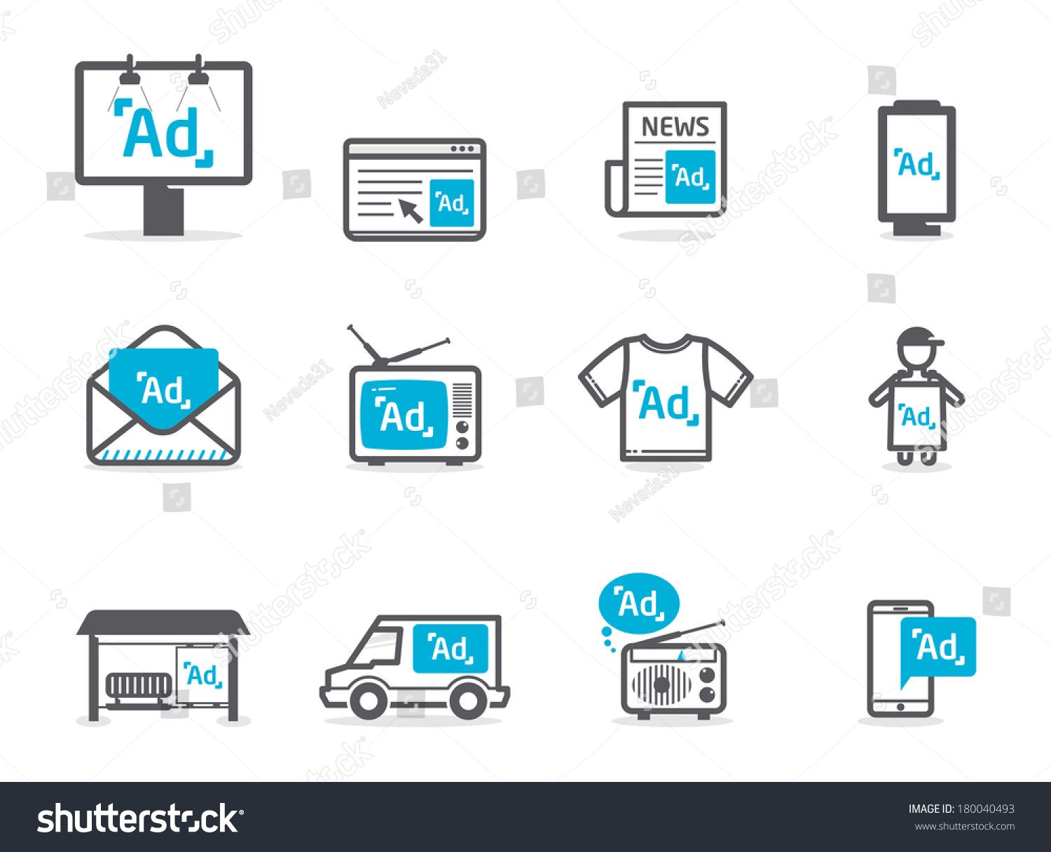 1500x1216 Advertisement Icons Set Advertising Icons Local Advertising