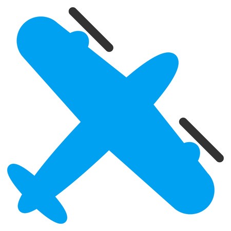 450x450 Screw Aeroplane Vector Icon Style Is Bicolor Flat Symbol, Blue