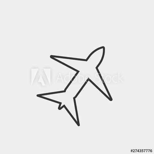 500x500 Aeroplane Vector Icon Illustration Sign