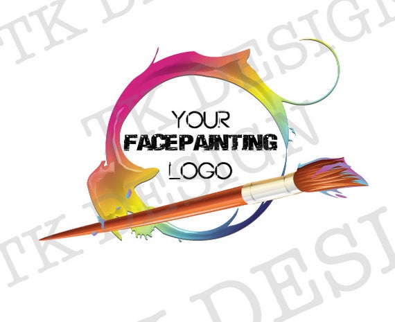 570x465 Face Painters Logo Vector Paint Splash Circle Add Your Etsy
