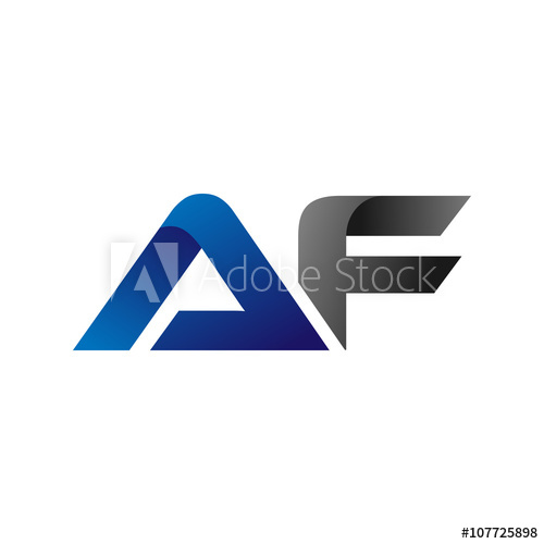500x500 Modern Simple Initial Logo Vector Blue Grey Af