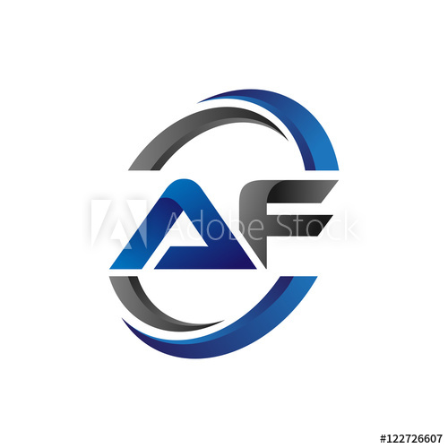 500x500 Simple Modern Initial Logo Vector Circle Swoosh Af